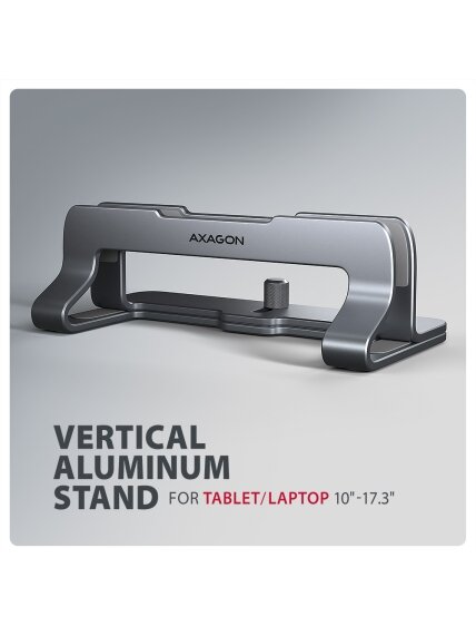 AXAGON STND-VG vertical stand for laptops and tablets | Adjustable width | 10-17.3 " | Grey 2