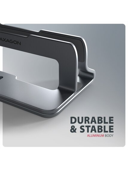 AXAGON STND-VG vertical stand for laptops and tablets | Adjustable width | 10-17.3 " | Grey 6 AXAGON STND-VG vertical stand for laptops and tablets | Adjustable width | 10-17.3 " | Grey 6