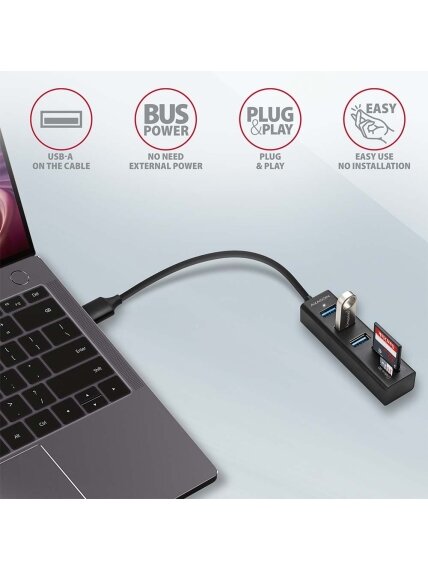 AXAGON SuperSpeed USB-A Hub and Card Reader | HMA-CR3A 3 AXAGON SuperSpeed USB-A Hub and Card Reader | HMA-CR3A 3