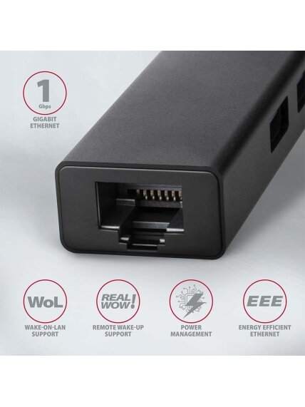 AXAGON SuperSpeed USB-A Hub and Gigabit LAN | HMA-GL3A 2 AXAGON SuperSpeed USB-A Hub and Gigabit LAN | HMA-GL3A 2