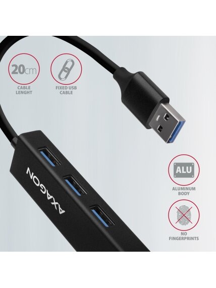AXAGON SuperSpeed USB-A Hub and Gigabit LAN | HMA-GL3A 4