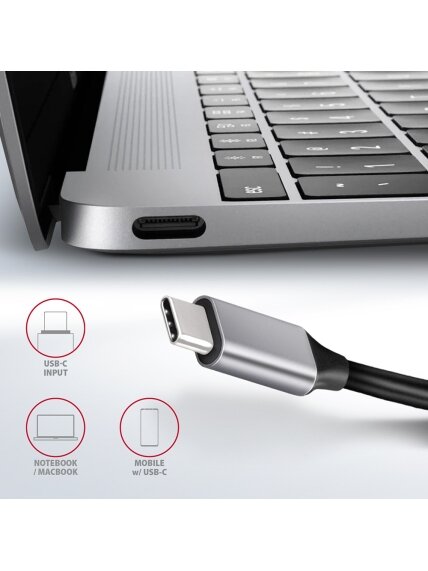 AXAGON SuperSpeed USB-C COMBO 6in1 Hub | HMC-6GL 6