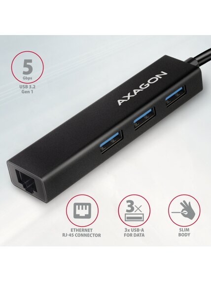 AXAGON SuperSpeed USB-C hub with gigabit LAN | HMC-GL3A 1
