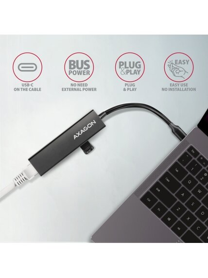 AXAGON SuperSpeed USB-C hub with gigabit LAN | HMC-GL3A 2 AXAGON SuperSpeed USB-C hub with gigabit LAN | HMC-GL3A 2