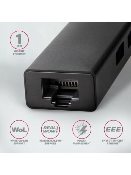 AXAGON SuperSpeed USB-C hub with gigabit LAN | HMC-GL3A 3 AXAGON SuperSpeed USB-C hub with gigabit LAN | HMC-GL3A 3
