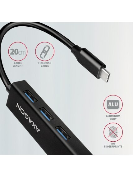 AXAGON SuperSpeed USB-C hub with gigabit LAN | HMC-GL3A 4