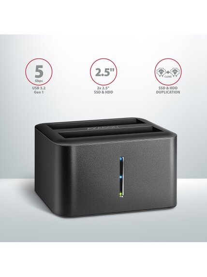 AXAGON | SuperSpeed USB DUAL 2.5" SSD/HDD MINI dock | ADSA-D25 1