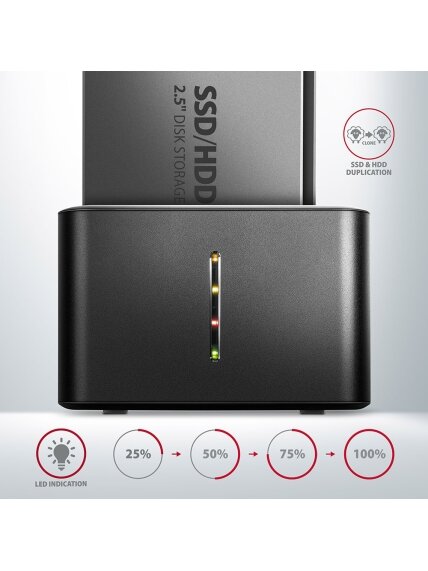 AXAGON | SuperSpeed USB DUAL 2.5" SSD/HDD MINI dock | ADSA-D25 2
