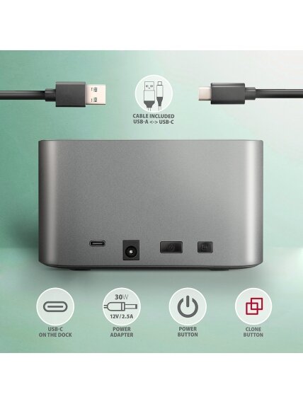 AXAGON | SuperSpeed USB DUAL 2.5"/3.5" HDD/SSD DUAL dock | ADSA-DC 6 AXAGON | SuperSpeed USB DUAL 2.5"/3.5" HDD/SSD DUAL dock | ADSA-DC 6