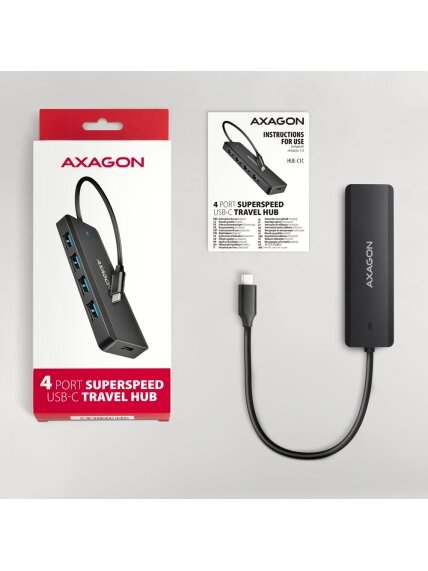 AXAGON Travel four-port USB-C 5Gbps hub | HUE-C1C 5 AXAGON Travel four-port USB-C 5Gbps hub | HUE-C1C 5