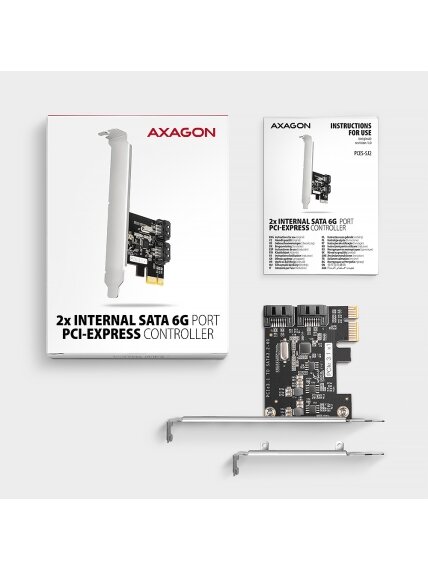 AXAGON Two-channel SATA III PCI-Express controller with two internal SATA port outputs | PCES-SJ2 4 AXAGON Two-channel SATA III PCI-Express controller with two internal SATA port outputs | PCES-SJ2 4