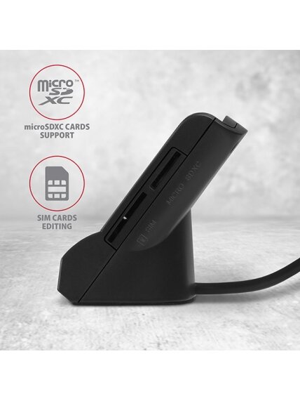 AXAGON Universal desktop USB contact Smart/ID and SD/microSD/SIM card reader | CRE-SM2 3 AXAGON Universal desktop USB contact Smart/ID and SD/microSD/SIM card reader | CRE-SM2 3