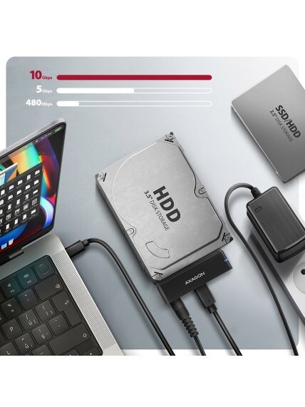 AXAGON USB-C 10Gbps FAST PORT X adapter for 2.5"/3.5" SSD/HDD | ADSA-FPX 1 AXAGON USB-C 10Gbps FAST PORT X adapter for 2.5"/3.5" SSD/HDD | ADSA-FPX 1