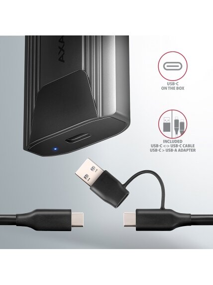 AXAGON USB-C 10Gbps - M.2 NVMe and SATA SSD THIN SCREWLESS box | EEM2-GTS2 4 AXAGON USB-C 10Gbps - M.2 NVMe and SATA SSD THIN SCREWLESS box | EEM2-GTS2 4