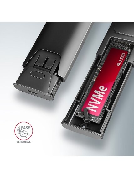 AXAGON USB-C 10Gbps - M.2 NVMe and SATA SSD THIN SCREWLESS box | EEM2-GTS2 5 AXAGON USB-C 10Gbps - M.2 NVMe and SATA SSD THIN SCREWLESS box | EEM2-GTS2 5