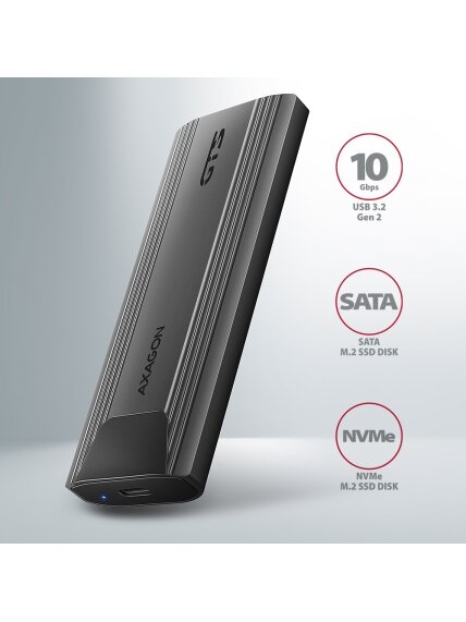 AXAGON USB-C 10Gbps - M.2 NVMe and SATA SSD THIN SCREWLESS box | EEM2-GTS2 9 AXAGON USB-C 10Gbps - M.2 NVMe and SATA SSD THIN SCREWLESS box | EEM2-GTS2 9