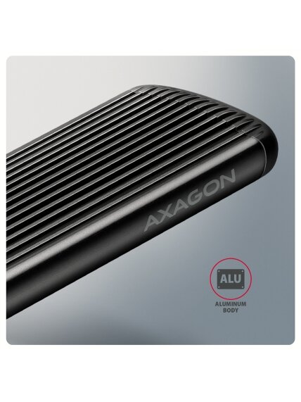 AXAGON USB-C 10Gbps M.2 NVMe SSD Enclosure, Screwless, RIBBED Aluminum | EEM2-SC 8 AXAGON USB-C 10Gbps M.2 NVMe SSD Enclosure, Screwless, RIBBED Aluminum | EEM2-SC 8
