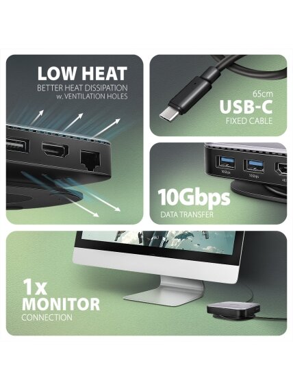 AXAGON USB-C 10Gbps UFO 9in1 Hub | HMC-UFO 4 AXAGON USB-C 10Gbps UFO 9in1 Hub | HMC-UFO 4