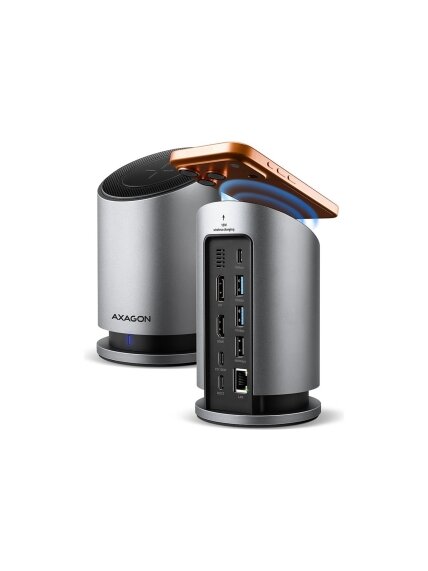 AXAGON USB-C 10Gbps Wireless Charging 9in1 hub | HMC-WL9 AXAGON USB-C 10Gbps Wireless Charging 9in1 hub | HMC-WL9