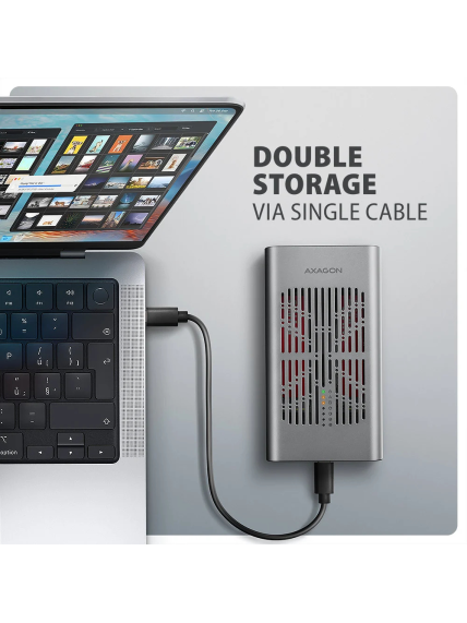 AXAGON USB-C 20Gbps Dual M.2 NVMe SSD CLONE MASTER Enclosure | EEM2-20GD 2 AXAGON USB-C 20Gbps Dual M.2 NVMe SSD CLONE MASTER Enclosure | EEM2-20GD 2