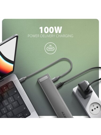 AXAGON USB-C 5Gbps LONGER 9in1 hub | HMC-10HLS 4