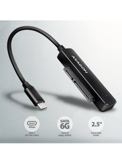 AXAGON USB-C 5Gbps - SATA 6G, 2.5" SSD/HDD SLIM Adapter | ADSA-FP2C 1 AXAGON USB-C 5Gbps - SATA 6G, 2.5" SSD/HDD SLIM Adapter | ADSA-FP2C 1