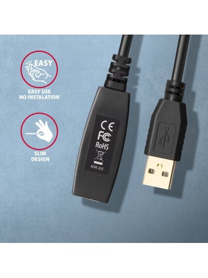 AXAGON | USB Repeater Cable | ADR-205 | USB Type-A to USB Type-A 2