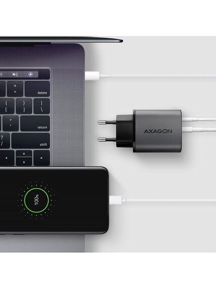 AXAGON Wall charger 67W, USB-A + USB-C, PD3.0/PPS/QC4+/SF | ACU-PQ67D 3