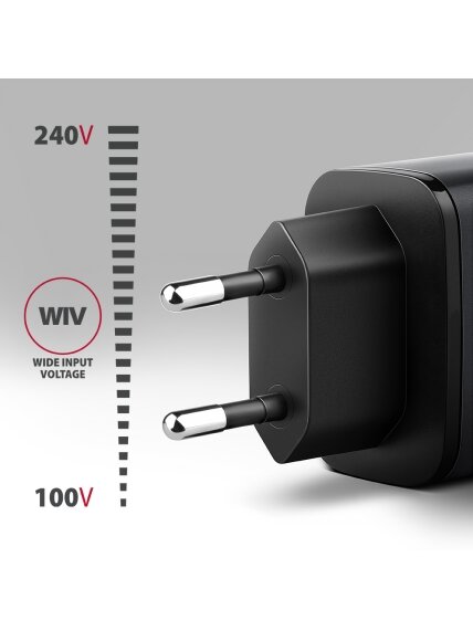 AXAGON Wall charger 67W, USB-A + USB-C, PD3.0/PPS/QC4+/SF | ACU-PQ67D 4