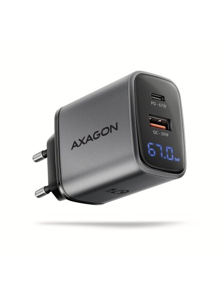 AXAGON Wall charger 67W, USB-A + USB-C, PD3.0/PPS/QC4+/SF | ACU-PQ67D AXAGON Wall charger 67W, USB-A + USB-C, PD3.0/PPS/QC4+/SF | ACU-PQ67D
