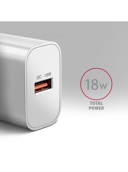 AXAGON Wallcharger 1x port USB-A, QC3.0/AFC/FCP/Apple, 18W | ACU-QC18W 1 AXAGON Wallcharger 1x port USB-A, QC3.0/AFC/FCP/Apple, 18W | ACU-QC18W 1
