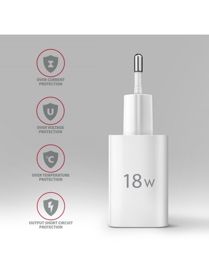 AXAGON Wallcharger 1x port USB-A, QC3.0/AFC/FCP/Apple, 18W | ACU-QC18W 4 AXAGON Wallcharger 1x port USB-A, QC3.0/AFC/FCP/Apple, 18W | ACU-QC18W 4