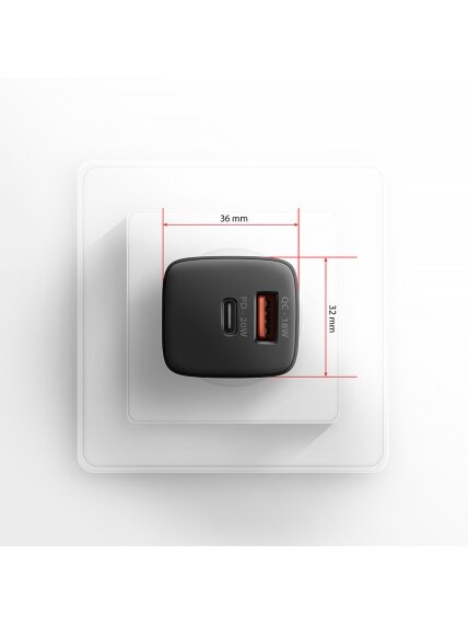 AXAGON Wallcharger 2x port (USB-A + USB-C), 20W | ACU-PQ20 7 AXAGON Wallcharger 2x port (USB-A + USB-C), 20W | ACU-PQ20 7