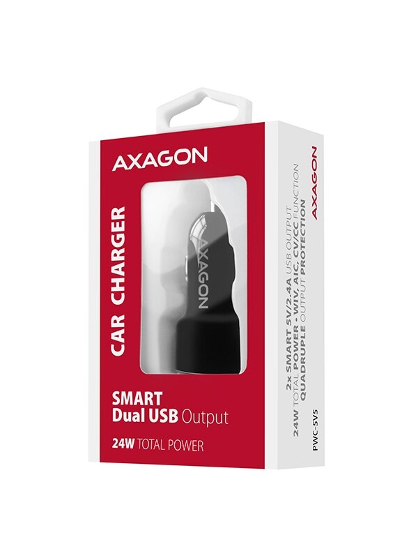 AXAGON Dual car charger, 24W | PWC-5V5 12 AXAGON Dual car charger, 24W | PWC-5V5 12