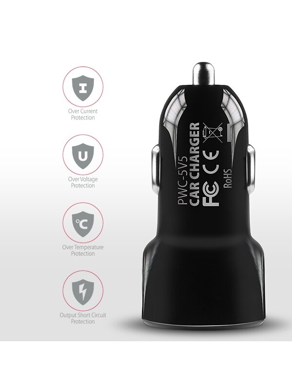 AXAGON Dual car charger, 24W | PWC-5V5 8 AXAGON Dual car charger, 24W | PWC-5V5 8