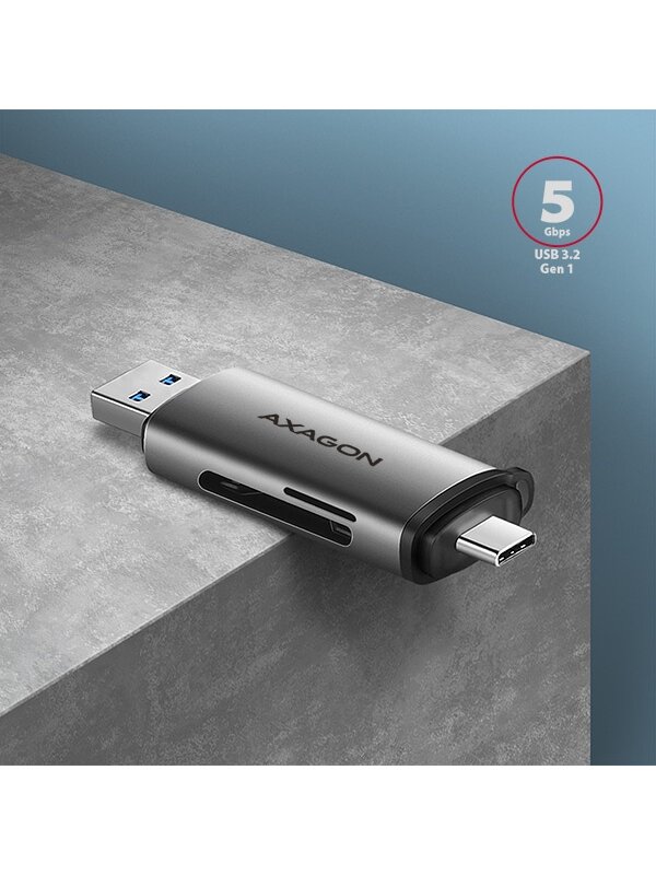 AXAGON Mobile USB 3.2 Gen 1card reader with USB-C and USB-A connectors | CRE-SAC 2 AXAGON Mobile USB 3.2 Gen 1card reader with USB-C and USB-A connectors | CRE-SAC 2