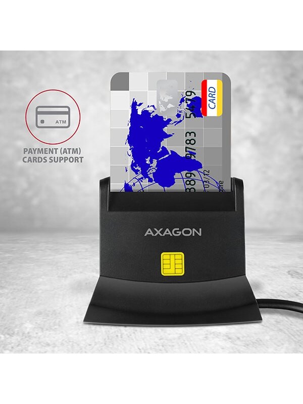 AXAGON Universal desktop USB contact Smart/ID and SD/microSD/SIM card reader | CRE-SM2 2 AXAGON Universal desktop USB contact Smart/ID and SD/microSD/SIM card reader | CRE-SM2 2