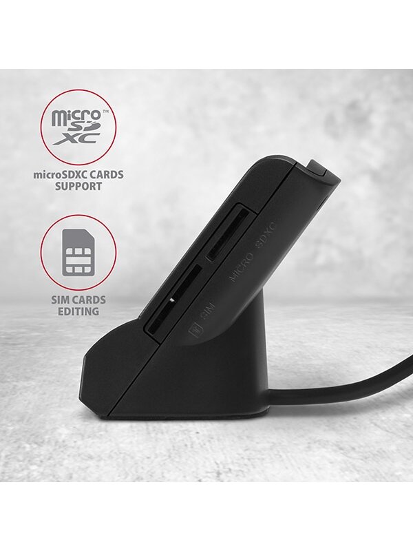 AXAGON Universal desktop USB contact Smart/ID and SD/microSD/SIM card reader | CRE-SM2 3 AXAGON Universal desktop USB contact Smart/ID and SD/microSD/SIM card reader | CRE-SM2 3