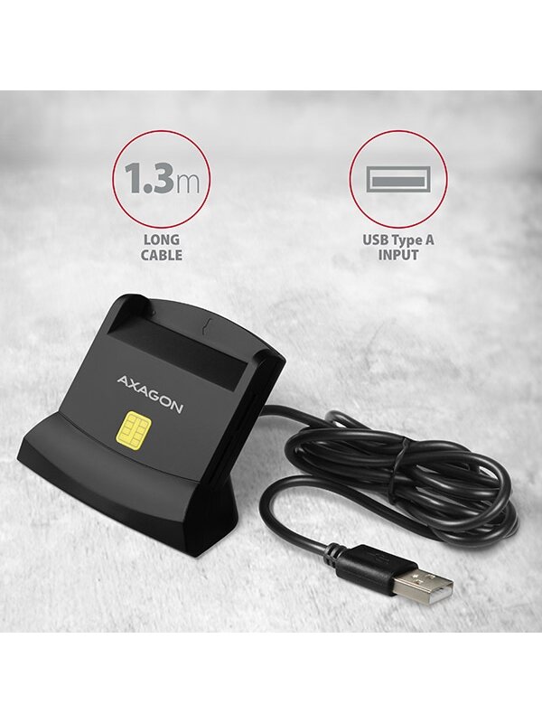AXAGON Universal desktop USB contact Smart/ID and SD/microSD/SIM card reader | CRE-SM2 5 AXAGON Universal desktop USB contact Smart/ID and SD/microSD/SIM card reader | CRE-SM2 5