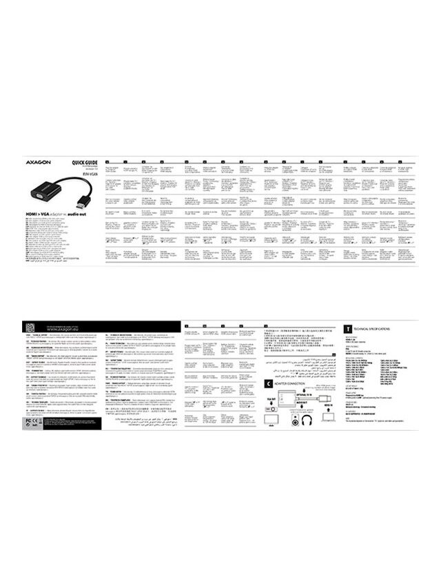 AXAGON | Active converter | HDMI to VGA | 0.15 m 9 AXAGON | Active converter | HDMI to VGA | 0.15 m 9