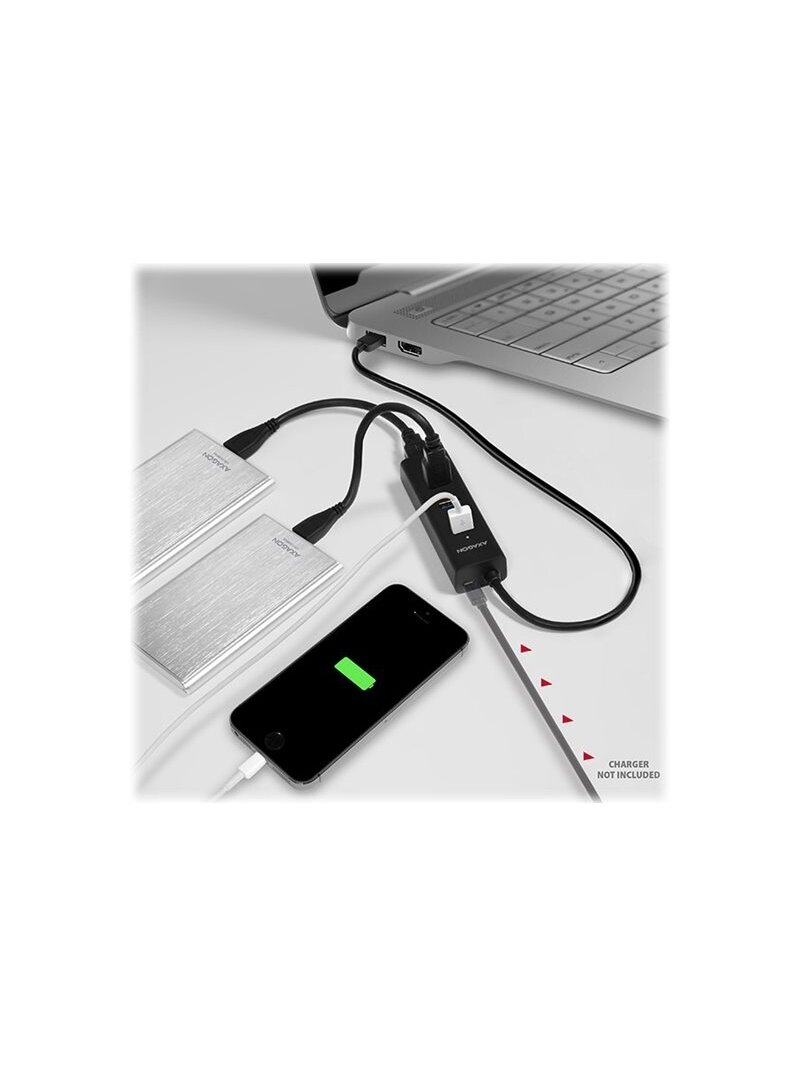 AXAGON Four-port USB 3.0 hub with fast charging and power support | HUE-S2B 14 AXAGON Four-port USB 3.0 hub with fast charging and power support | HUE-S2B 14