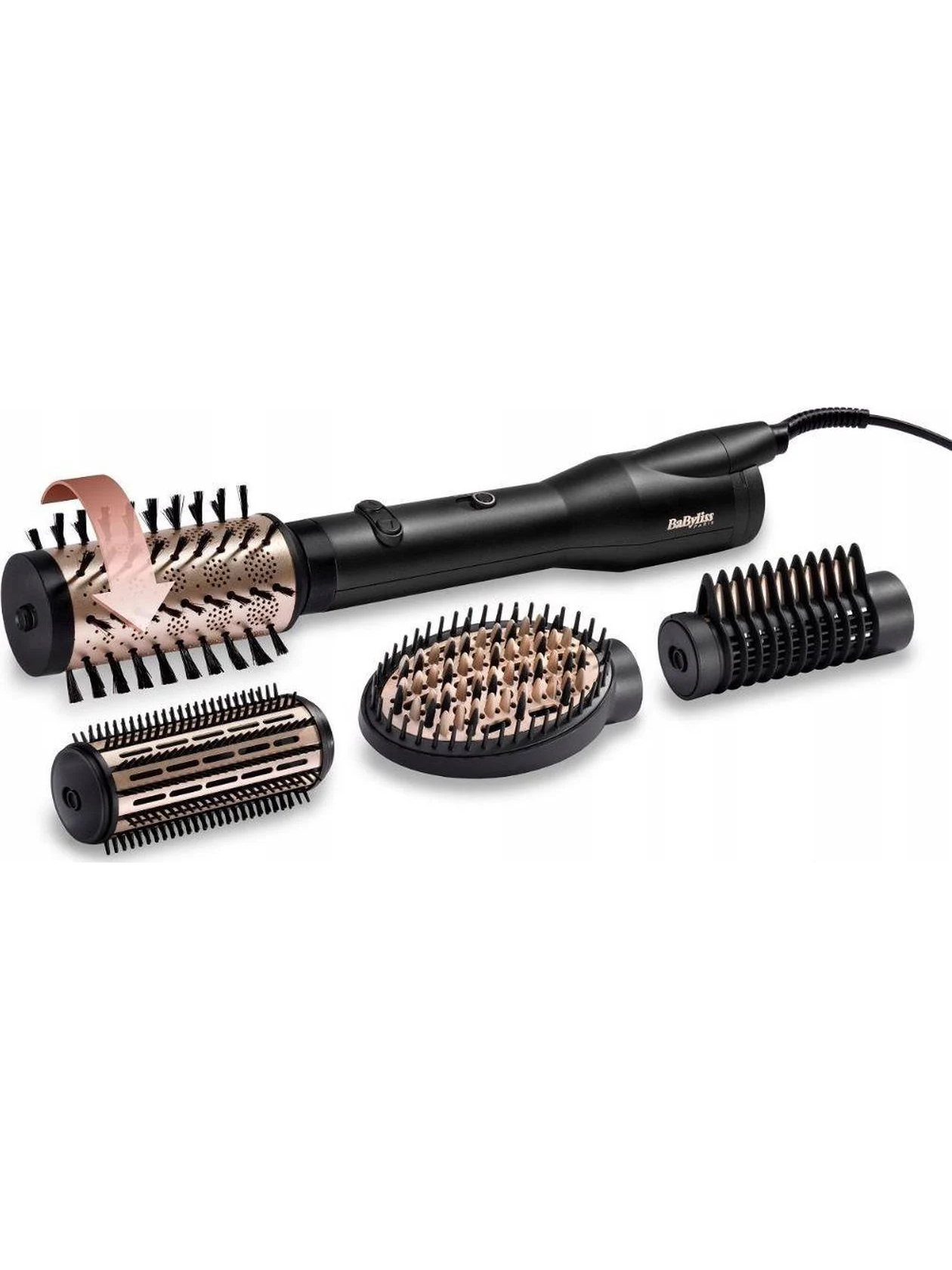 BABYLISS | Hair styling comb | AS970E | Ion conditioning | Number of heating levels 3 | 650 W | Black/Gold 2 BABYLISS | Hair styling comb | AS970E | Ion conditioning | Number of heating levels 3 | 650 W | Black/Gold 2