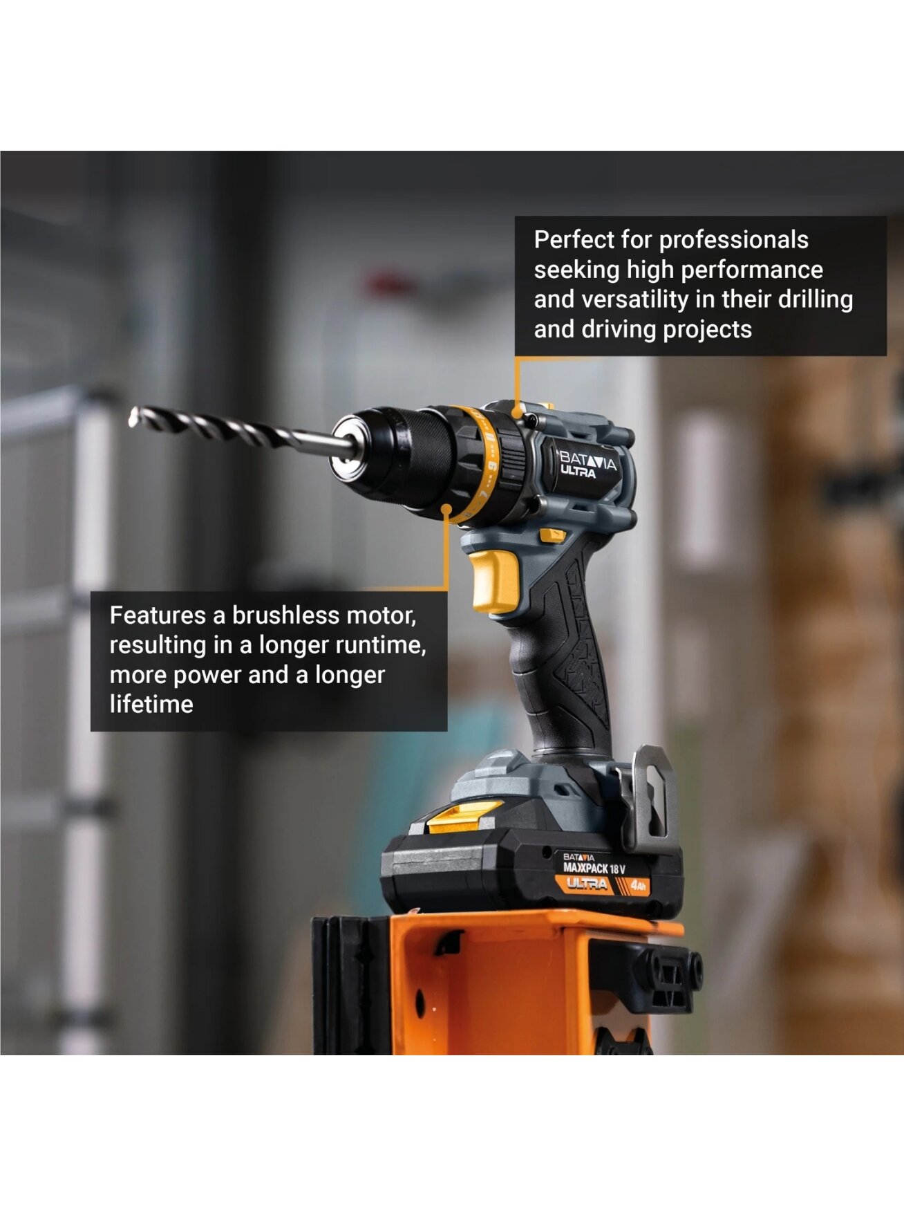Batavia B.V. 18V Cordless Brushless Combi Drill 70 Nm, Without Battery and Charger 4 Batavia B.V. 18V Cordless Brushless Combi Drill 70 Nm, Without Battery and Charger 4