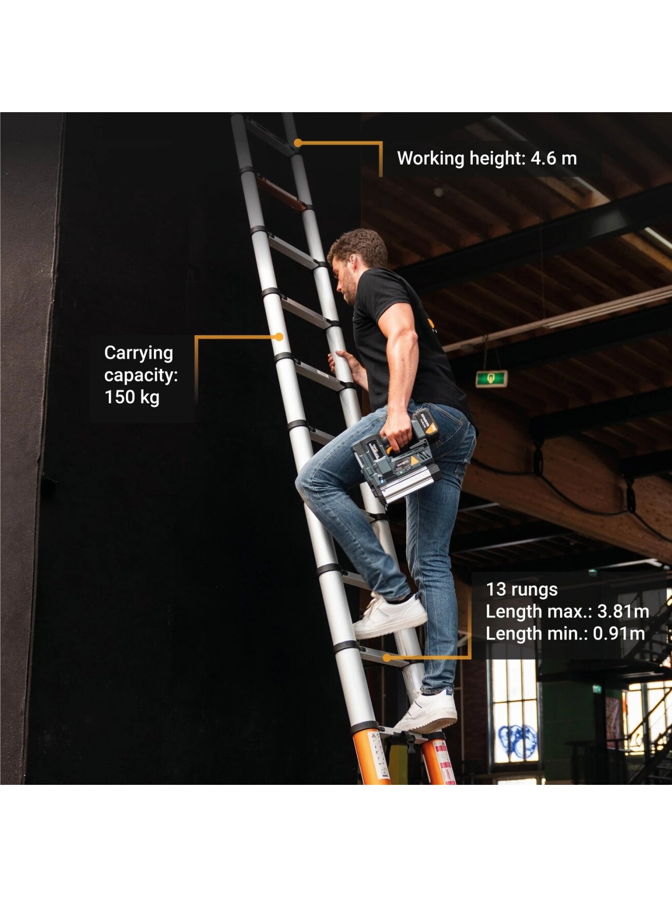Batavia B.V. | Giraffe AIR Telescopic Ladder 3.81 m 1 Batavia B.V. | Giraffe AIR Telescopic Ladder 3.81 m 1