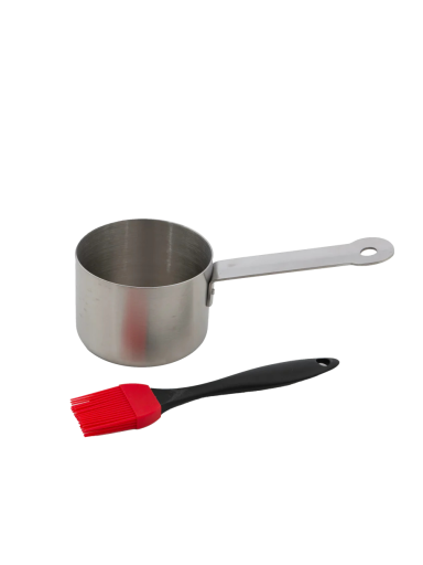 Barbecook | Stainless steel saucepot with brush, 10.5 x 7.5 x 23 cm | BC-ACC-7211