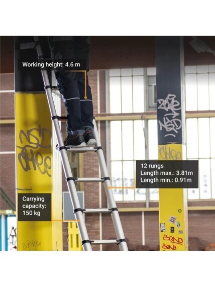 Batavia B.V. | Giraffe PRO Telescopic Ladder 3.81 m 2 Batavia B.V. | Giraffe PRO Telescopic Ladder 3.81 m 2