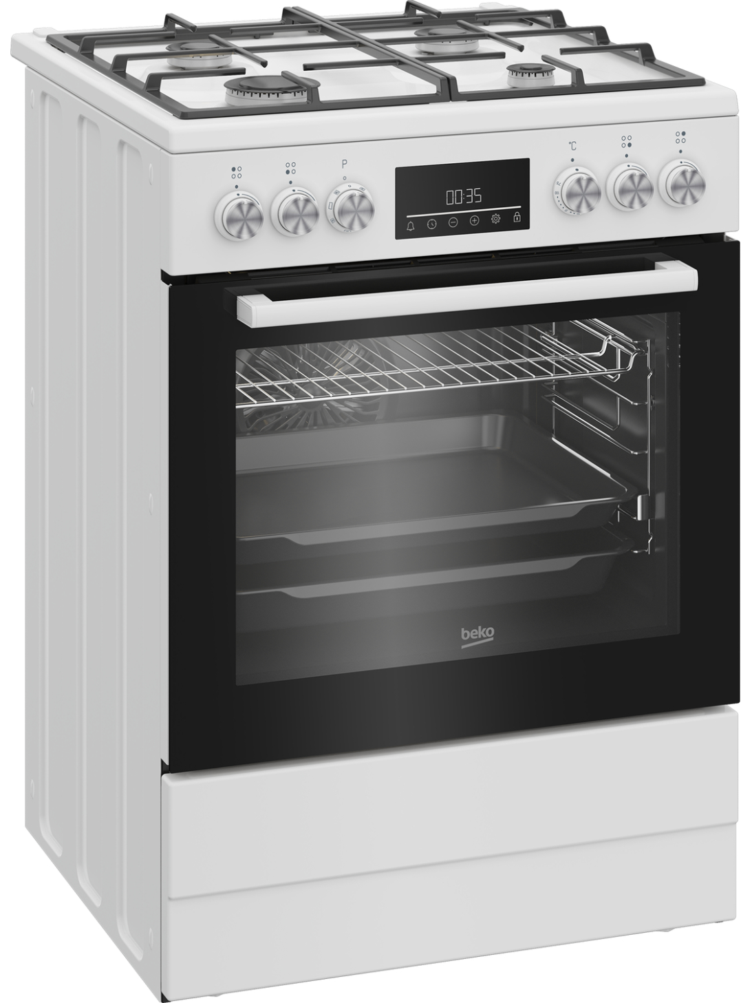 BEKO Cooker | FBM62330GWDTN | Hob type Gas | Oven type Electric | White | Width 60 cm | Grilling | LED | Depth 60 cm | 72 L 5
