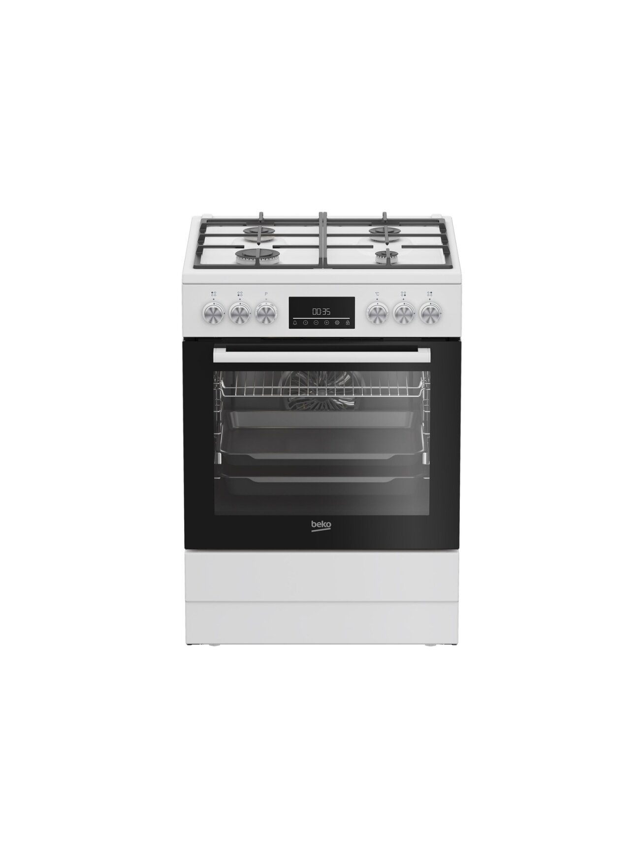 BEKO Cooker | FBM62330GWDTN | Hob type Gas | Oven type Electric | White | Width 60 cm | Grilling | LED | Depth 60 cm | 72 L BEKO Cooker | FBM62330GWDTN | Hob type Gas | Oven type Electric | White | Width 60 cm | Grilling | LED | Depth 60 cm | 72 L