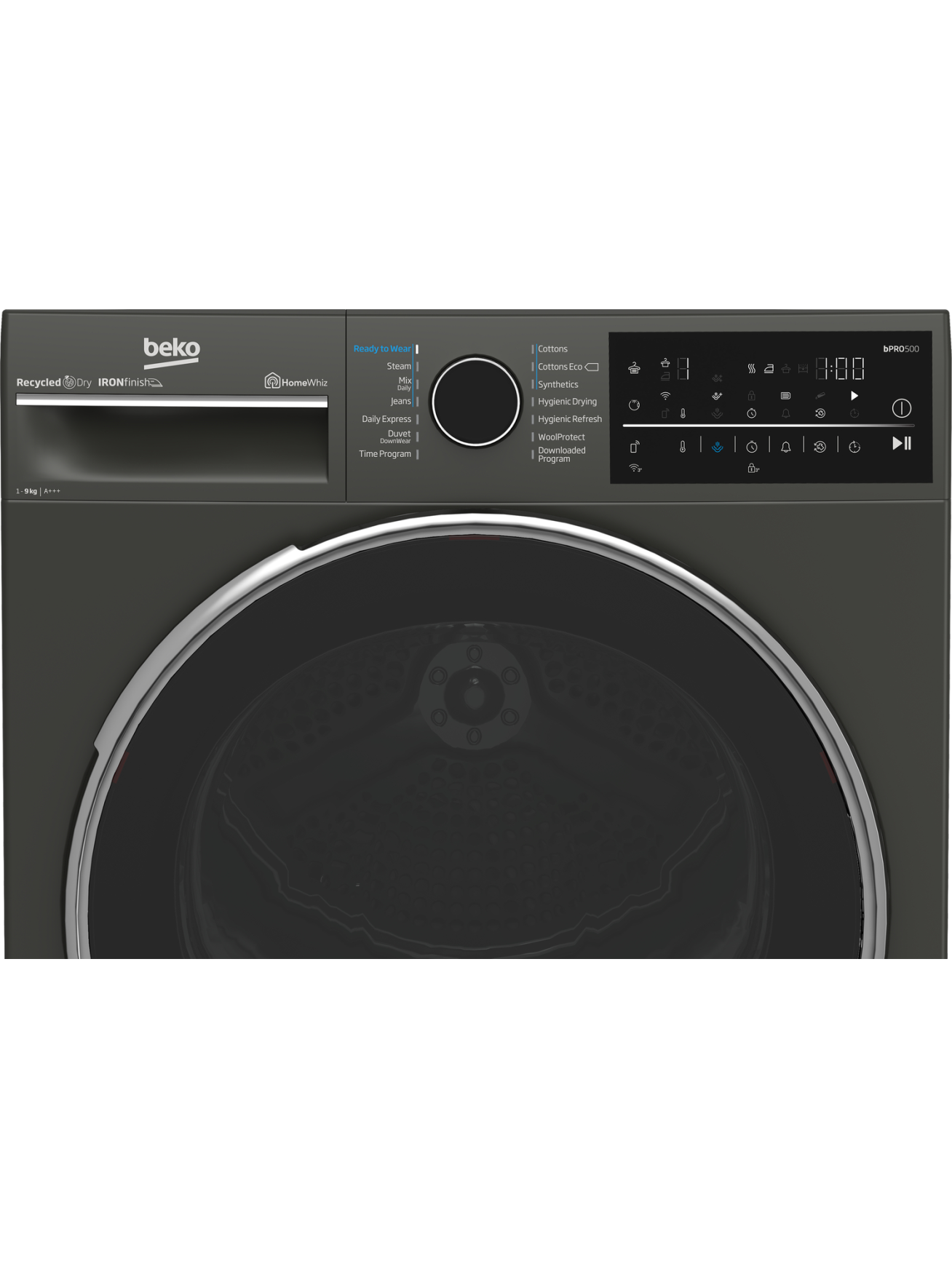 BEKO Dryer Machine | B5T89243M | Energy efficiency class C | Front loading | 9 kg | Heat pump | Digital | Depth 67 cm | Steam function | Black 3 BEKO Dryer Machine | B5T89243M | Energy efficiency class C | Front loading | 9 kg | Heat pump | Digital | Depth 67 cm | Steam function | Black 3