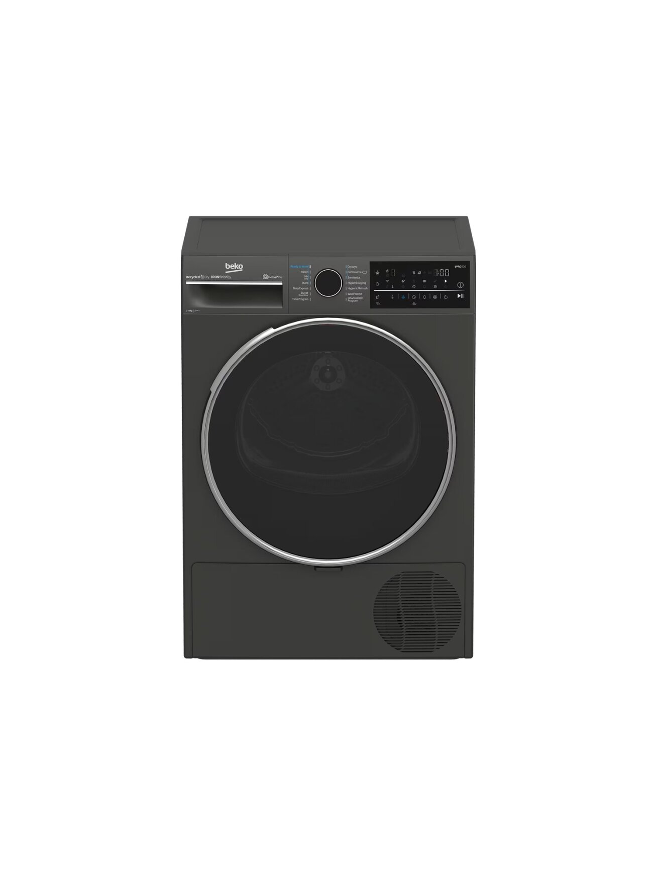 BEKO Dryer Machine | B5T89243M | Energy efficiency class C | Front loading | 9 kg | Heat pump | Digital | Depth 67 cm | Steam function | Black
